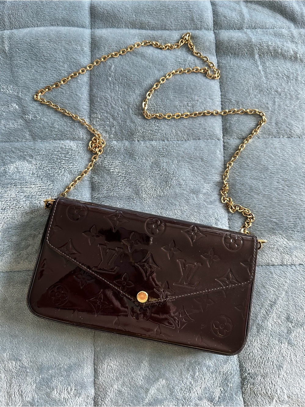 Louis Vuitton Pochette Felicie Vernis Eggplant